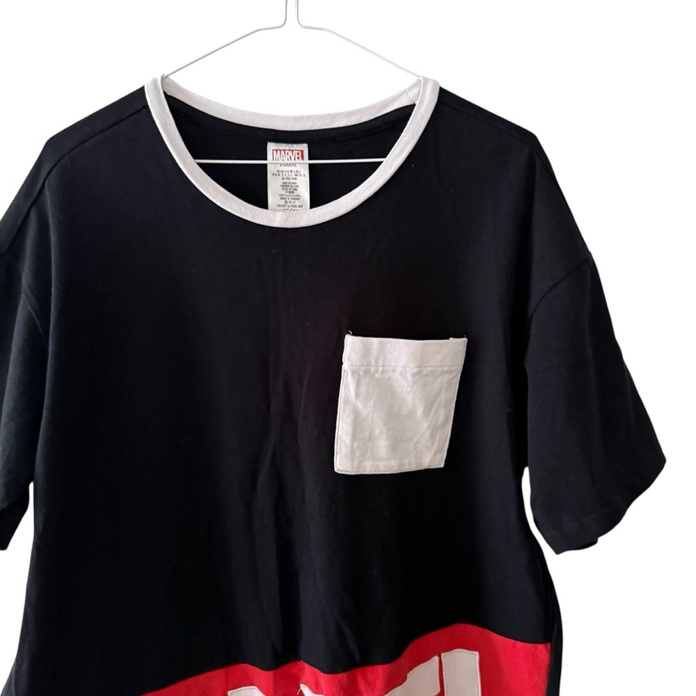 MARVEL Embodied Men’s Size Large L Logo Short Sleeve T-Shirt Black Red White - Picture 3 of 13